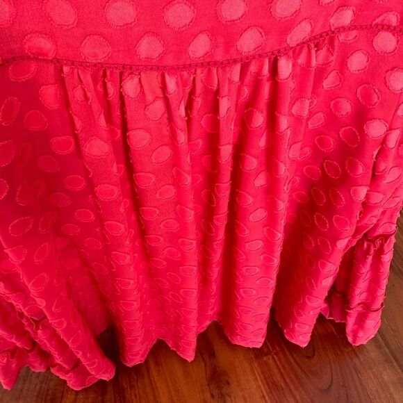 Soft Surroundings Besito Blouse red polka dot bell sleeve sz M - Picture 5 of 15